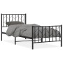 Estructura de cama con cabecero y estribo metal negro 90x200 cm