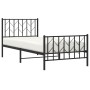 Estructura de cama con cabecero y estribo metal negro 90x200 cm