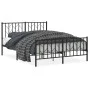 Estructura de cama cabecero y pie de cama metal negro 140x190cm de , Camas y somieres - Ref: Foro24-374455, Precio: 95,59 €, ...