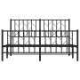 Bettgestell mit Kopf- und Fußteil aus schwarzem Metall, 140 x 190 cm von , Betten und Lattenroste - Ref: Foro24-374455, Preis...
