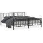 Black metal headboard and footboard bed frame 200x200cm by , Beds and slatted bases - Ref: Foro24-374462, Price: 146,69 €, Di...