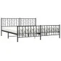 Black metal headboard and footboard bed frame 200x200cm by , Beds and slatted bases - Ref: Foro24-374462, Price: 146,69 €, Di...