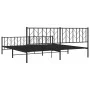 Black metal headboard and footboard bed frame 200x200cm by , Beds and slatted bases - Ref: Foro24-374462, Price: 146,69 €, Di...