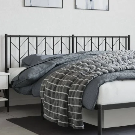 Black metal headboard 193 cm by , Headboards and footboards - Ref: Foro24-374474, Price: 36,42 €, Discount: %