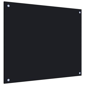 Protección salpicaduras cocina vidrio templado negro 70x60 cm