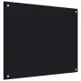 Protección salpicaduras cocina vidrio templado negro 70x60 cm de vidaXL, Herramientas y utensilios de cocina - Ref: Foro24-24...