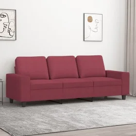 Three-seater red fabric sofa, 180 cm by , Sofas - Ref: Foro24-359405, Price: 243,94 €, Discount: %