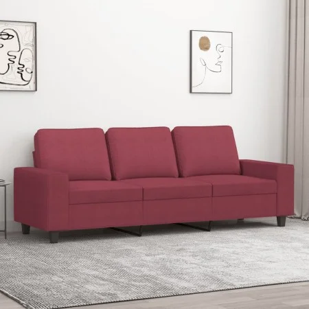 Three-seater red fabric sofa, 180 cm by , Sofas - Ref: Foro24-359405, Price: 243,94 €, Discount: %