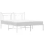 White metal bed frame with headboard 160x200 cm by , Beds and slatted bases - Ref: Foro24-374391, Price: 102,73 €, Discount: %
