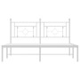 Bettgestell aus weißem Metall mit Kopfteil 160x200 cm von , Betten und Lattenroste - Ref: Foro24-374391, Preis: 104,30 €, Rab...