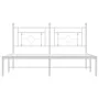 White metal bed frame with headboard 160x200 cm by , Beds and slatted bases - Ref: Foro24-374391, Price: 102,73 €, Discount: %
