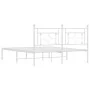White metal bed frame with headboard 160x200 cm by , Beds and slatted bases - Ref: Foro24-374391, Price: 102,73 €, Discount: %