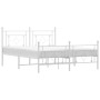 Estructura cama metal con cabecero y estribo blanco 150x200 cm