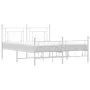Metal bed frame with headboard and white footboard 150x200 cm by , Beds and slatted bases - Ref: Foro24-374408, Price: 120,83...