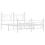 Metal bed frame with headboard and white footboard 150x200 cm by , Beds and slatted bases - Ref: Foro24-374408, Price: 120,83...