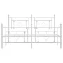 Metal bed frame with headboard and white footboard 150x200 cm by , Beds and slatted bases - Ref: Foro24-374408, Price: 120,83...