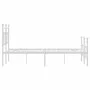 Metal bed frame with headboard and white footboard 150x200 cm by , Beds and slatted bases - Ref: Foro24-374408, Price: 120,83...