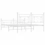 Metal bed frame with headboard and white footboard 150x200 cm by , Beds and slatted bases - Ref: Foro24-374408, Price: 120,83...