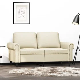 2-seater cream-colored synthetic leather sofa, 120 cm by , Sofas - Ref: Foro24-359500, Price: 216,01 €, Discount: %