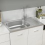 Fregadero de cocina con escurridor acero inox 800x500x155 mm