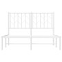 Bettgestell aus Metall mit weißem Kopfteil 120x190 cm von , Betten und Lattenroste - Ref: Foro24-374483, Preis: 88,75 €, Raba...