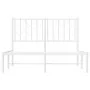 Estructura de cama de metal con cabecero blanca 120x190 cm de , Camas y somieres - Ref: Foro24-374483, Precio: 84,71 €, Descu...