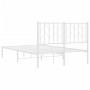 Bettgestell aus Metall mit weißem Kopfteil 120x190 cm von , Betten und Lattenroste - Ref: Foro24-374483, Preis: 88,75 €, Raba...