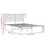 Estructura de cama de metal con cabecero blanca 120x190 cm de , Camas y somieres - Ref: Foro24-374483, Precio: 84,71 €, Descu...