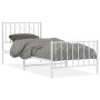 Metallbettgestell mit Kopf- und Fußteil weiß 90x200 cm von , Betten und Lattenroste - Ref: Foro24-374497, Preis: 76,96 €, Rab...