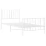 Metallbettgestell mit Kopf- und Fußteil weiß 90x200 cm von , Betten und Lattenroste - Ref: Foro24-374497, Preis: 75,79 €, Rab...