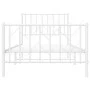 Metallbettgestell mit Kopf- und Fußteil weiß 90x200 cm von , Betten und Lattenroste - Ref: Foro24-374497, Preis: 75,79 €, Rab...