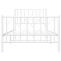 Metallbettgestell mit Kopf- und Fußteil weiß 90x200 cm von , Betten und Lattenroste - Ref: Foro24-374497, Preis: 76,96 €, Rab...