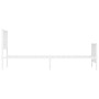 Metal bed frame with headboard and footboard white 90x200 cm by , Beds and slatted bases - Ref: Foro24-374497, Price: 76,96 €...