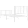 Metallbettgestell mit Kopf- und Fußteil weiß 90x200 cm von , Betten und Lattenroste - Ref: Foro24-374497, Preis: 75,79 €, Rab...