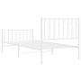 Metallbettgestell mit Kopf- und Fußteil weiß 90x200 cm von , Betten und Lattenroste - Ref: Foro24-374497, Preis: 76,96 €, Rab...