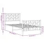 Metallbettgestell mit Kopf- und Fußteil weiß 90x200 cm von , Betten und Lattenroste - Ref: Foro24-374497, Preis: 75,79 €, Rab...