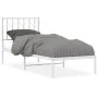 Metal bed frame with white headboard 75x190 cm by , Beds and slatted bases - Ref: Foro24-374476, Price: 55,93 €, Discount: %