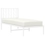 Estructura de cama de metal con cabecero blanco 75x190 cm de , Camas y somieres - Ref: Foro24-374476, Precio: 55,85 €, Descue...