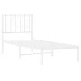 Estructura de cama de metal con cabecero blanco 75x190 cm de , Camas y somieres - Ref: Foro24-374476, Precio: 55,15 €, Descue...