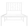 Estructura de cama de metal con cabecero blanco 75x190 cm de , Camas y somieres - Ref: Foro24-374476, Precio: 55,15 €, Descue...