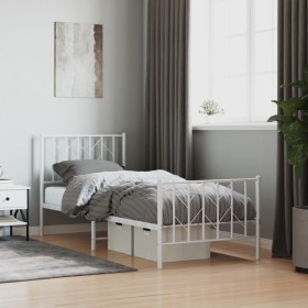 Metallbettgestell mit Kopf- und Fußteil weiß 80x200 cm von , Betten und Lattenroste - Ref: Foro24-374495, Preis: 64,23 €, Rab...
