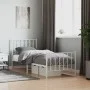 Estructura cama metal con cabecero y pie cama blanca 80x200 cm de , Camas y somieres - Ref: Foro24-374495, Precio: 64,23 €, D...