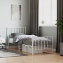 Metal bed frame with headboard and footboard white 80x200 cm by , Beds and slatted bases - Ref: Foro24-374495, Price: 64,23 €...