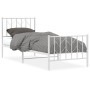 Metallbettgestell mit Kopf- und Fußteil weiß 80x200 cm von , Betten und Lattenroste - Ref: Foro24-374495, Preis: 64,23 €, Rab...