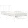 Metal bed frame with headboard and footboard white 80x200 cm by , Beds and slatted bases - Ref: Foro24-374495, Price: 63,39 €...