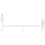 Metal bed frame with headboard and footboard white 80x200 cm by , Beds and slatted bases - Ref: Foro24-374495, Price: 64,23 €...