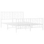 Metallbettgestell mit Kopf- und Fußteil weiß 140x190 cm von , Betten und Lattenroste - Ref: Foro24-374504, Preis: 96,65 €, Ra...