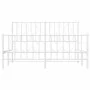 Metal bed frame with headboard and footboard white 140x190 cm by , Beds and slatted bases - Ref: Foro24-374504, Price: 95,42 ...