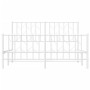 Metallbettgestell mit Kopf- und Fußteil weiß 140x190 cm von , Betten und Lattenroste - Ref: Foro24-374504, Preis: 96,65 €, Ra...