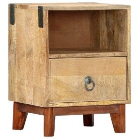 Nachttisch aus massivem, rauem Mangoholz, 40 x 30 x 52 cm von vidaXL, Nachttische - Ref: Foro24-282744, Preis: 107,67 €, Raba...